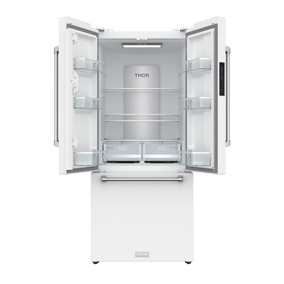 Gordon Ramsay THOR 30" White French Door Refrigerator - White - front door open
