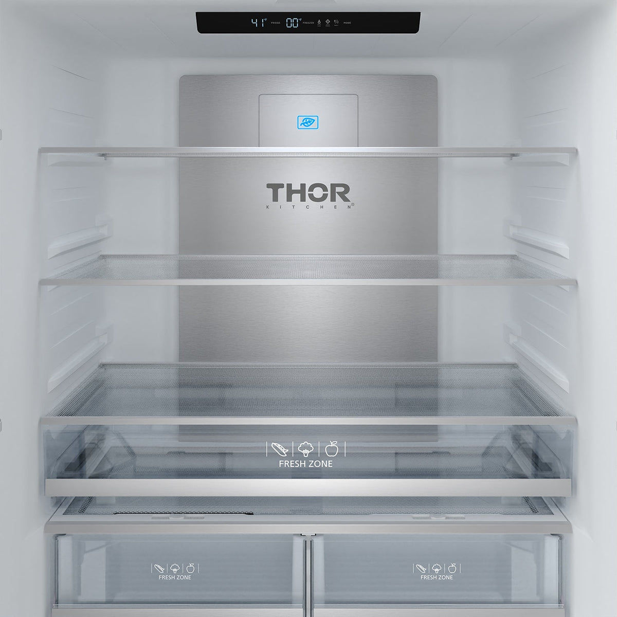 Gordon Ramsay THOR 36" White French Door Refrigerator - White - close up of refrigeration
