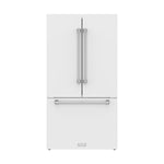 Gordon Ramsay THOR 36" White French Door Refrigerator - White - front door closed with logo