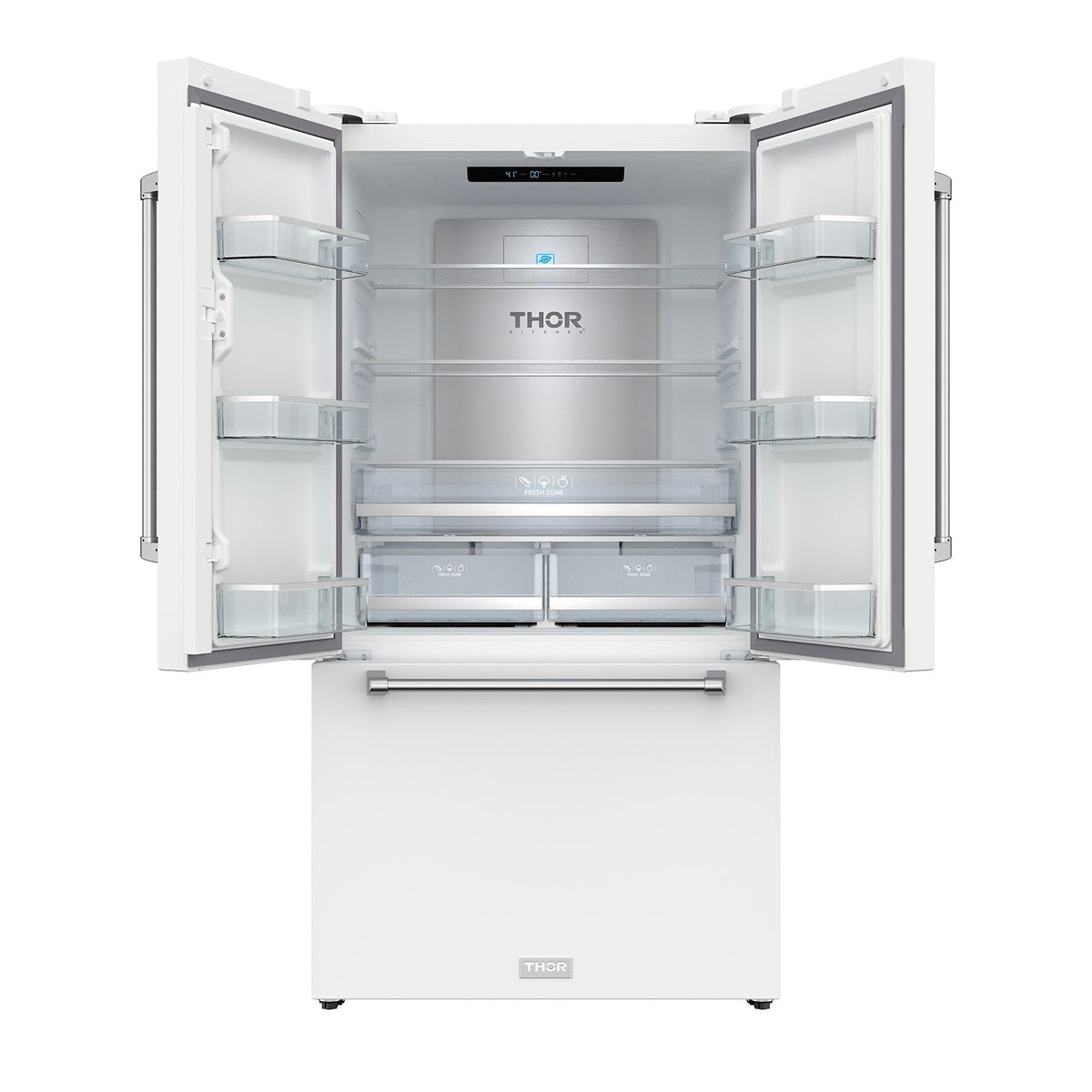 Gordon Ramsay THOR 36" White French Door Refrigerator - White - front door open