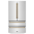 ZLINE 36" Autograph Edition 22.5 cu. ft Freestanding French Door Refrigerator with Ice Maker in Fingerprint Resistant Stainless Steel - RFMZ-36