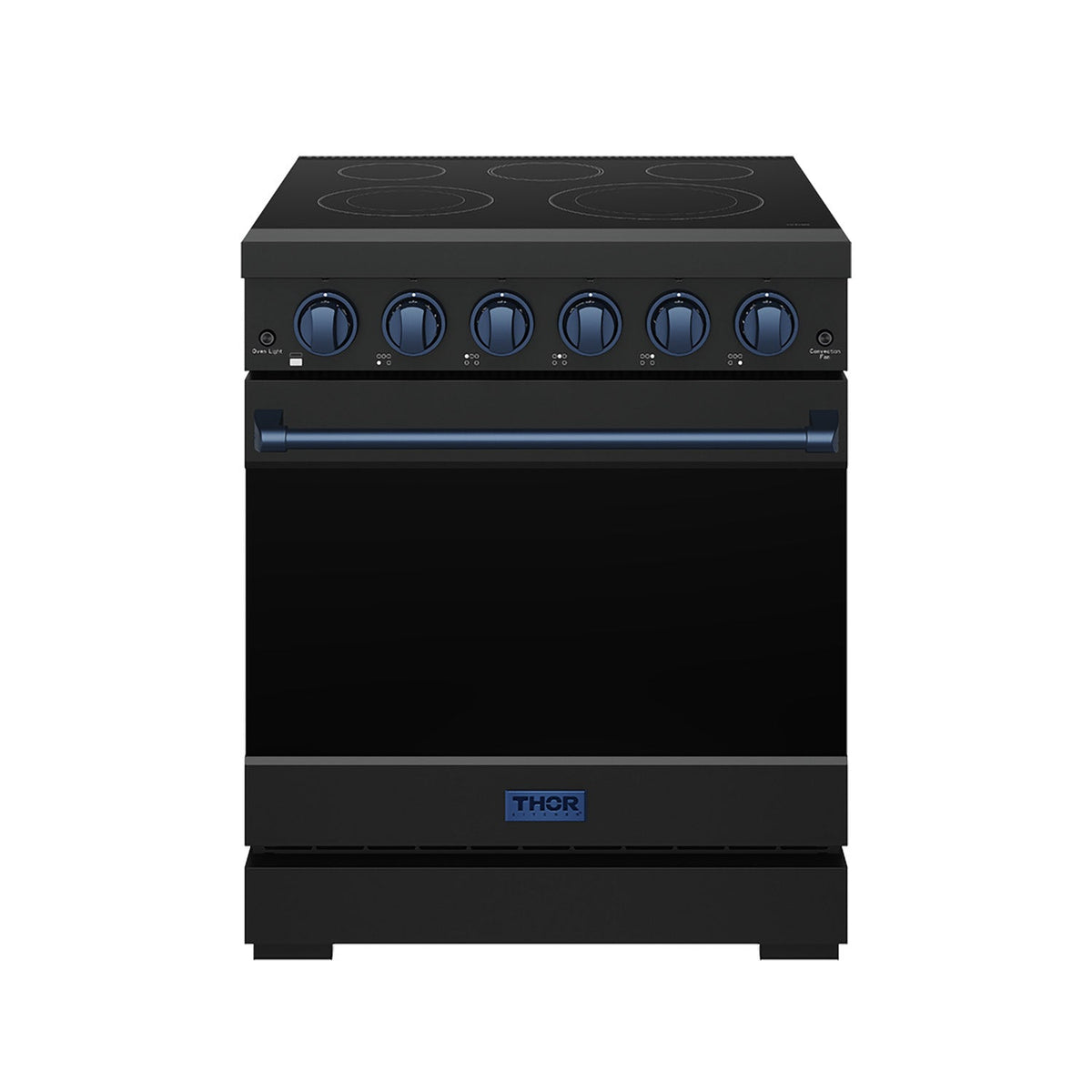 Gordon Ramsay THOR 30" Black Electric Range RSE30PB - Black / Blue - front door closed