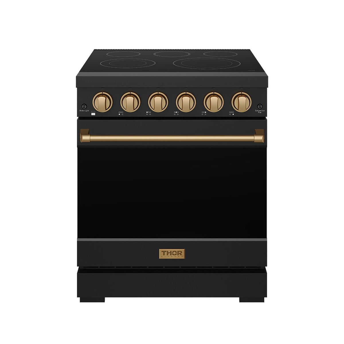 Gordon Ramsay THOR 30" Black Electric Range RSE30PB - Black / Bronze - front door closed