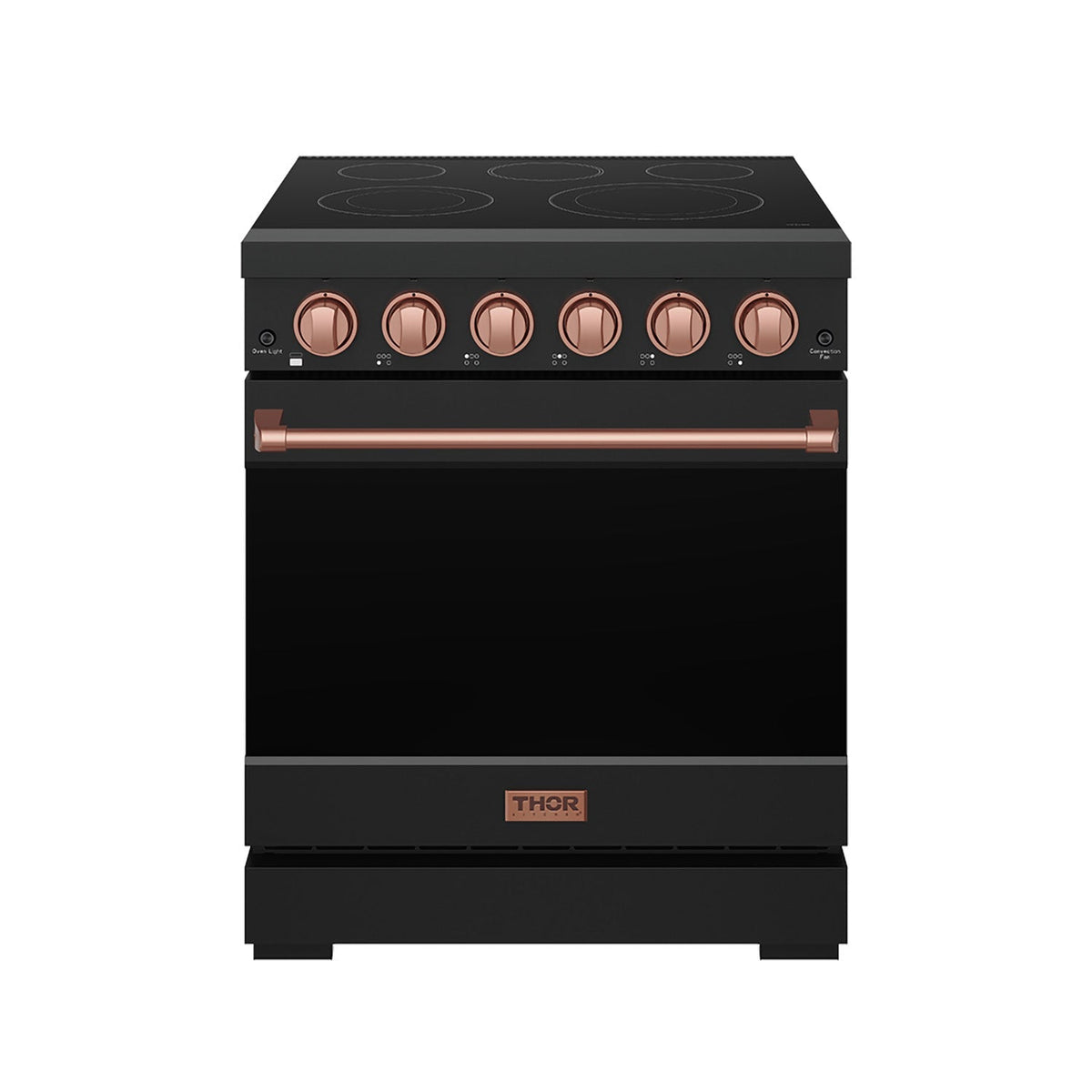 Gordon Ramsay THOR 30" Black Electric Range RSE30PB - Black / Rose Gold - front door closed