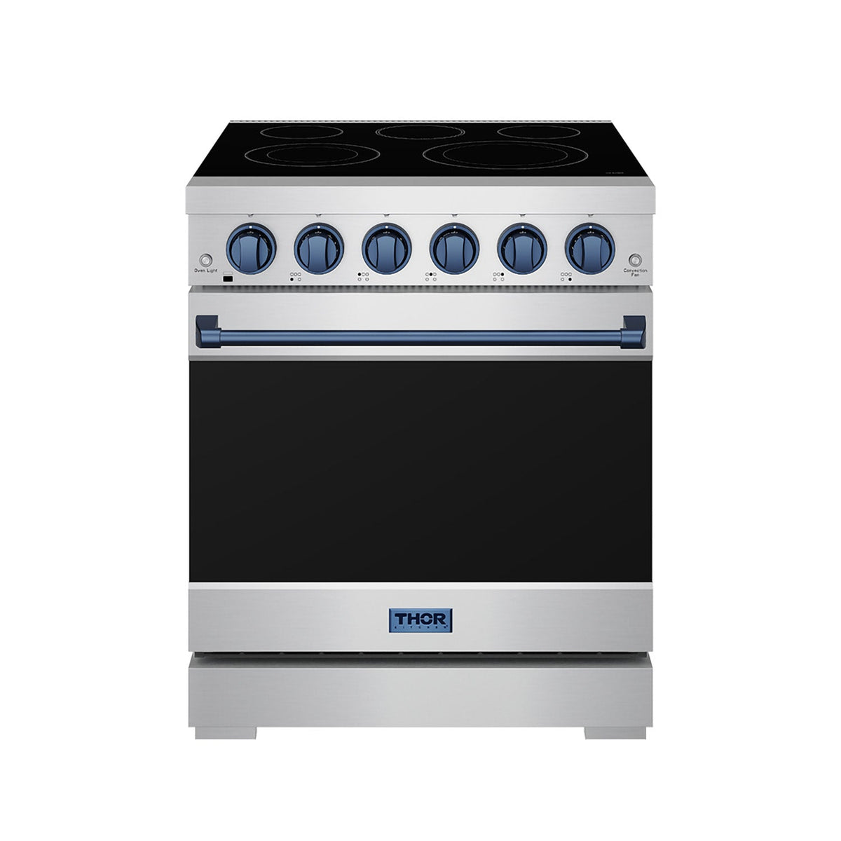 Gordon Ramsay THOR 30" 4.55 cu. ft. Professional Electric Range with Precision Knob Control RSE30P - Stainless Steel / Blue - front door closed