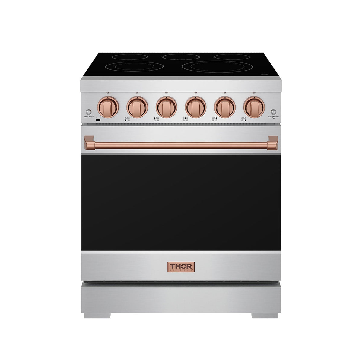 Gordon Ramsay THOR 30" 4.55 cu. ft. Professional Electric Range with Precision Knob Control RSE30P - Stainless Steel / Rose Gold - front door closed