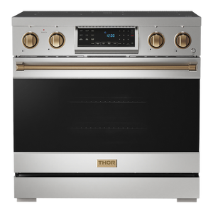 Gordon Ramsay by THOR Kitchen 36" 6.0 cu. ft. Professional Electric Range with Tilt Panel Touch Control, Self-Clean and Air Fry in Stainless Steel, RSE36