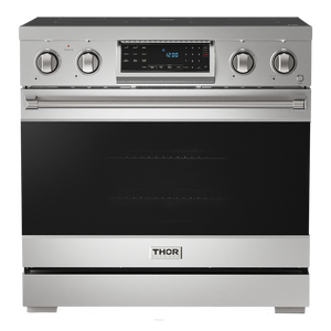 Gordon Ramsay by THOR Kitchen 36" 6.0 cu. ft. Professional Electric Range with Tilt Panel Touch Control, Self-Clean and Air Fry in Stainless Steel, RSE36