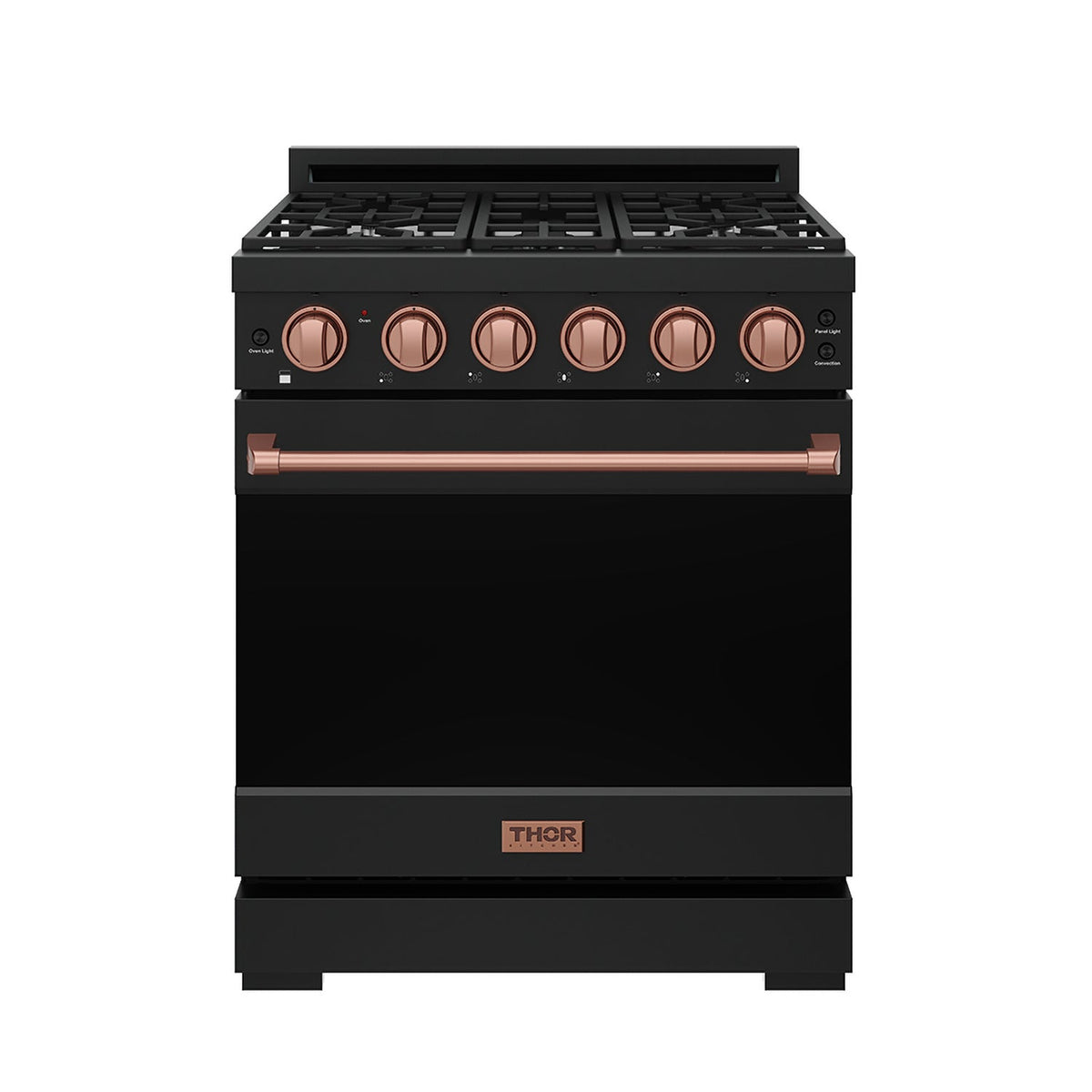 Gordon Ramsay THOR 30" Black Gas Range RSG30PB - Black / Rose Gold - front door closed
