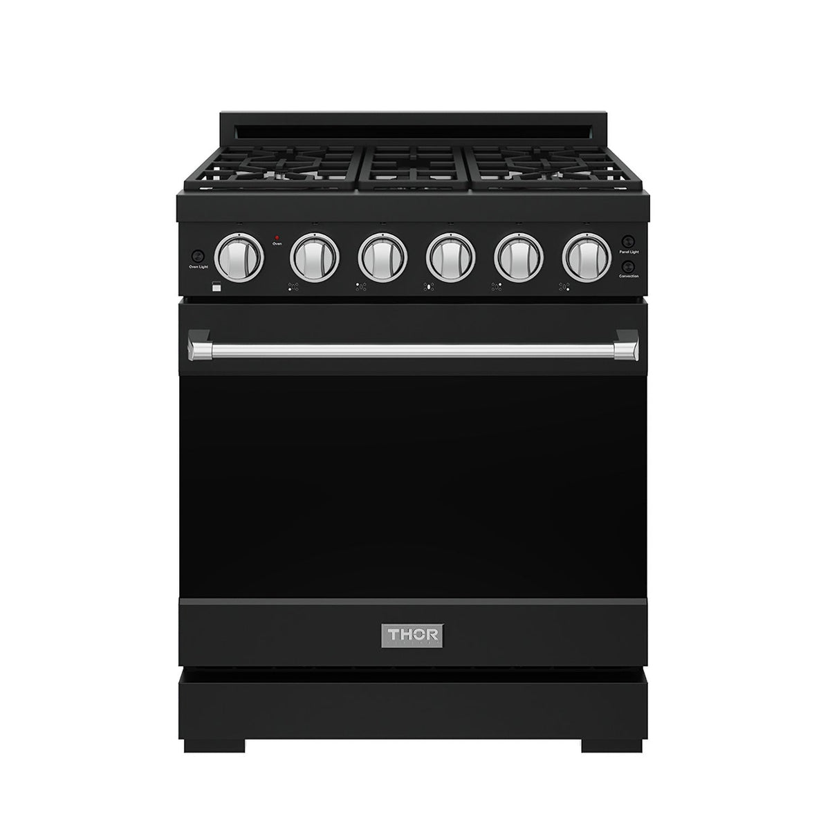 Gordon Ramsay THOR 30" Black Gas Range RSG30PB - Black / Stainless Steel - front door closed