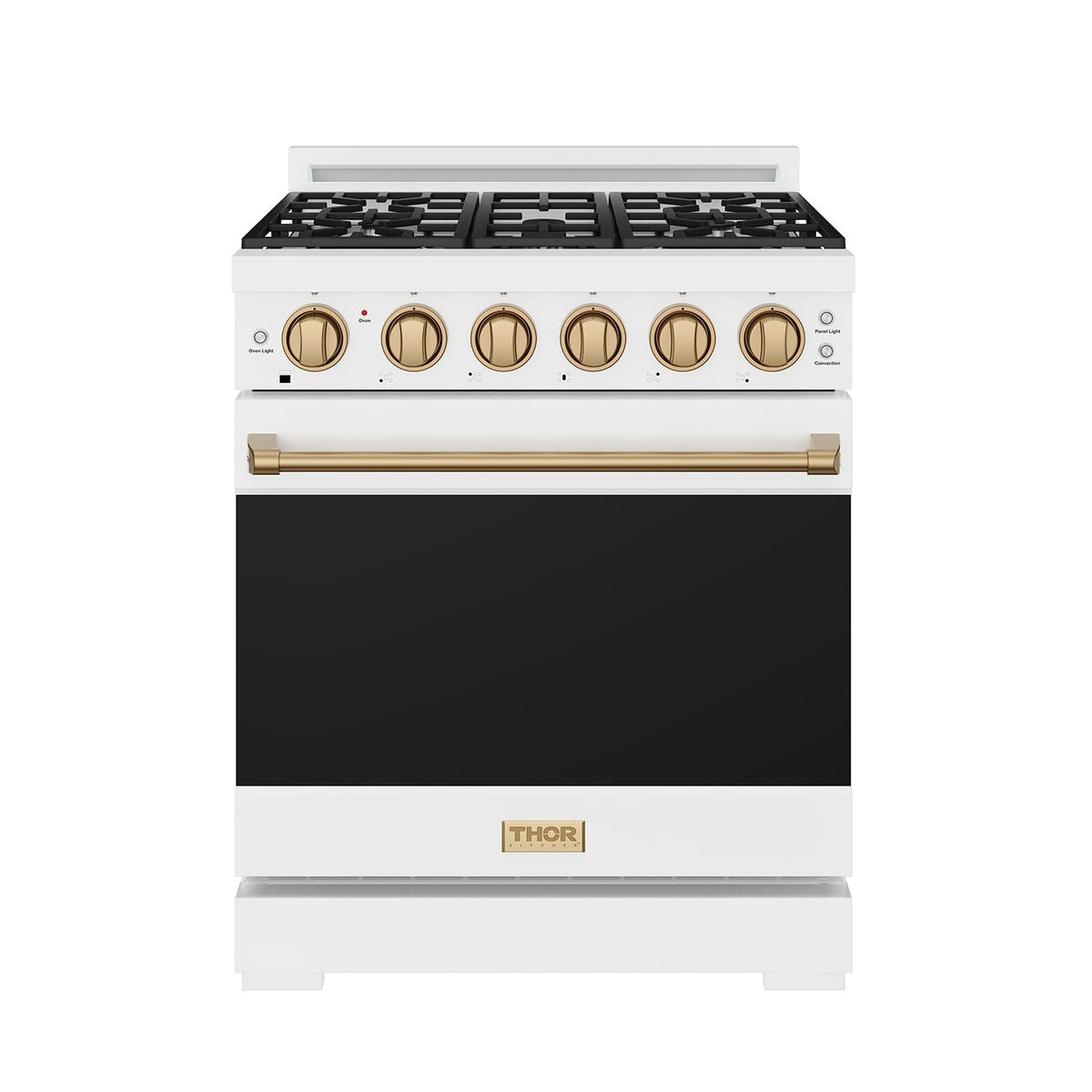 Gordon Ramsay THOR 30" White Gas Range RSG30PW-BRZ - White / Bronze - front door closed