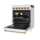 Gordon Ramsay THOR 30" White Gas Range RSG30PW-BRZ - White / Bronze - front right side open