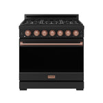 Gordon Ramsay THOR 36" LP Range RSG36PBLP-RSG - Black / Rose Gold - front