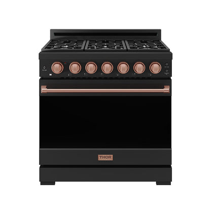 Gordon Ramsay THOR 36" LP Range RSG36PBLP-RSG - Black / Rose Gold - front