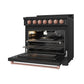 Gordon Ramsay THOR 36" LP Range RSG36PBLP-RSG - Black / Rose Gold - rack slide out