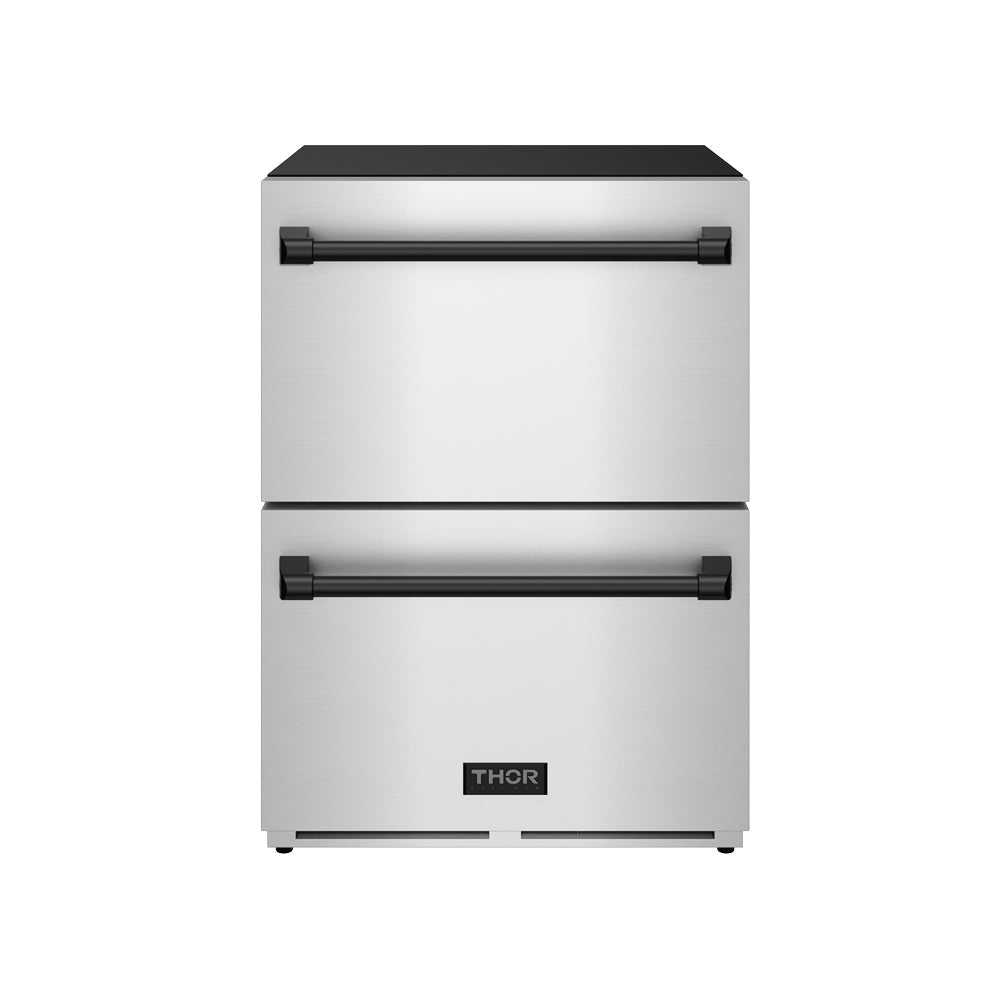 Gordon Ramsay THOR 24" Drawer Freezer RZ24U - Stainless Steel / Black - front door closed