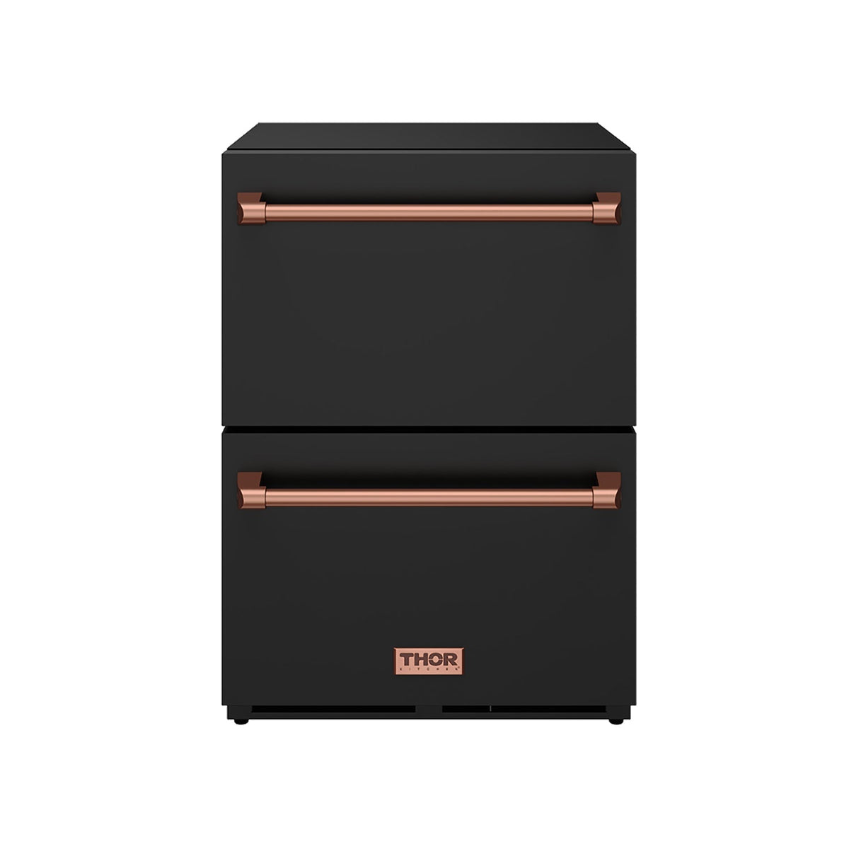 Gordon Ramsay THOR 24" Drawer Refrigerator RF24UB - Black / Rose Gold - front door closed