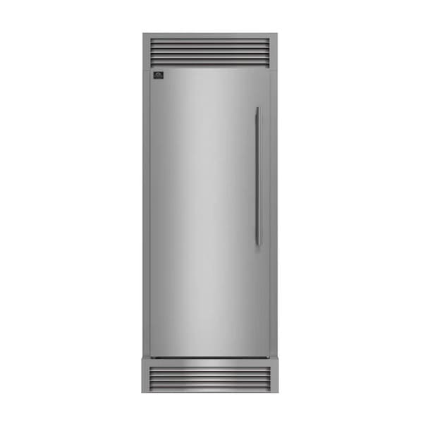 FORNO Maderno 28-Inch Built-In 13.6 Cu.Ft. Convertible Refrigerator in Stainless Steel, Left Swing with Decorative Grill FFFFD1722-32LSG - MyBBQDirect