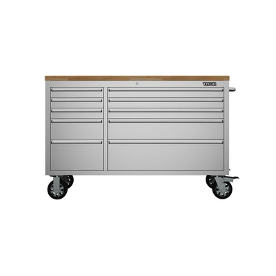 Thor Kitchen 55 Inch 10-Drawer Mobile Work Bench in Stainless Steel