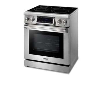 Thor Kitchen 30" Electric Range with 4.55 Cu. Ft. Self-Cleaning Oven, Air Fryer, and Tilt Panel in Stainless Steel TRE3001