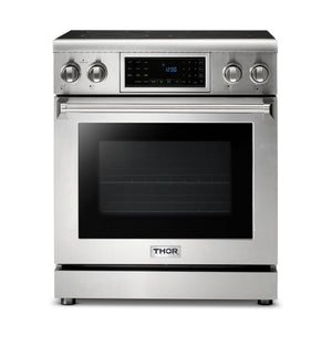 Thor Kitchen 30" Electric Range with 4.55 Cu. Ft. Self-Cleaning Oven, Air Fryer, and Tilt Panel in Stainless Steel TRE3001