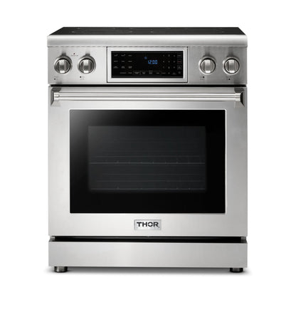 Thor Kitchen 30" Electric Range with 4.55 Cu. Ft. Self-Cleaning Oven, Air Fryer, and Tilt Panel in Stainless Steel TRE3001