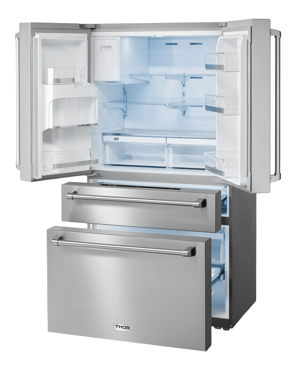 Thor Kitchen 36 in Professional French Door Refrigerator 21.6 cu ft Counter-Depth Stainless (TRF3601FD)
