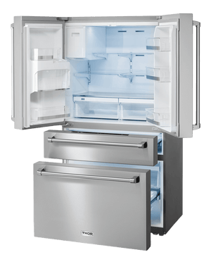 Thor Kitchen 36 in Professional French Door Refrigerator 21.6 cu ft Counter-Depth Stainless (TRF3601FD)