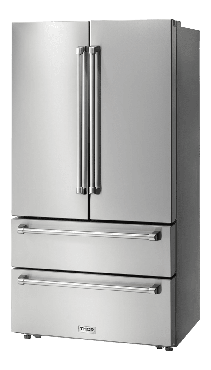 Thor Kitchen 36-Inch 22.5 cu. ft Freestanding French Door Refrigerator with Ice Maker in Stainless Steel (TRF3602)