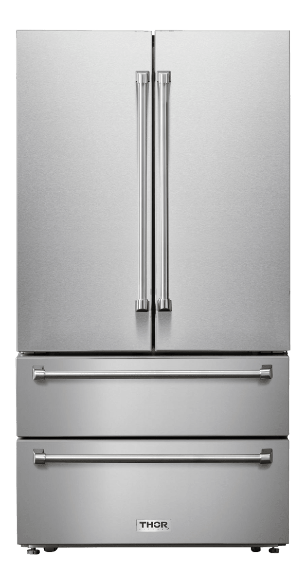 Thor Kitchen 36-Inch 22.5 cu. ft Freestanding French Door Refrigerator with Ice Maker in Stainless Steel (TRF3602)