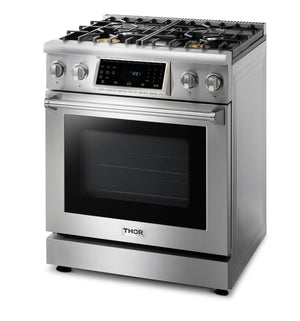 Thor Kitchen 30" Gas Range with 4.55 Cu. Ft. Self-Cleaning Oven and Tilt Panel in Stainless Steel TRG3001
