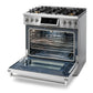 Thor Kitchen 36" Gas Range with 6.0 Cu. Ft. Self-Cleaning Oven, Air Fryer, Tilt Panel in Stainless Steel TRG3601