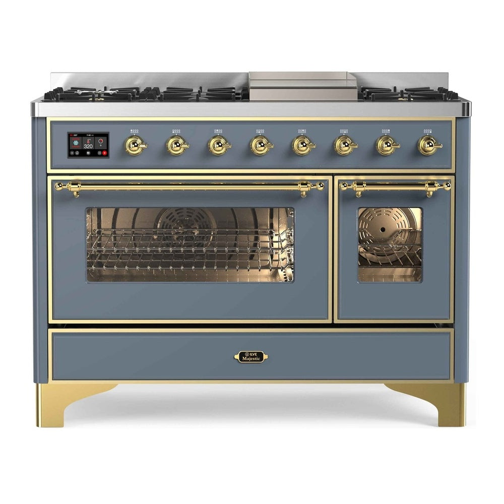 ILVE Majestic II 48 Inch Dual Fuel Range, Double Oven, 8 Burners & Griddle UM12FDNS3 - MyBBQDirect