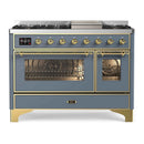 ILVE Majestic II 48 Inch Dual Fuel Range, Double Oven, 8 Burners & Griddle UM12FDNS3 - MyBBQDirect