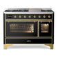 ILVE Majestic II 48 Inch Dual Fuel Range, Double Oven, 8 Burners & Griddle UM12FDNS3 - MyBBQDirect