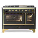 ILVE Majestic II 48 Inch Dual Fuel Range, Double Oven, 8 Burners & Griddle UM12FDNS3 - MyBBQDirect