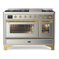 ILVE Majestic II 48 Inch Dual Fuel Range, Double Oven, 8 Burners & Griddle UM12FDNS3 - MyBBQDirect