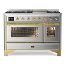 ILVE Majestic II 48 Inch Dual Fuel Range, Double Oven, 8 Burners & Griddle UM12FDNS3 - MyBBQDirect