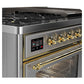 ILVE Majestic II 48 Inch Dual Fuel Range, Double Oven, 8 Burners & Griddle UM12FDNS3 - MyBBQDirect
