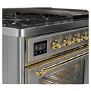ILVE Majestic II 48 Inch Dual Fuel Range, Double Oven, 8 Burners & Griddle UM12FDNS3 - MyBBQDirect