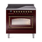 ILVE Nostalgie II Noblesse 36″ Induction Freestanding Range with Triple Glass Door - UNI366NMP