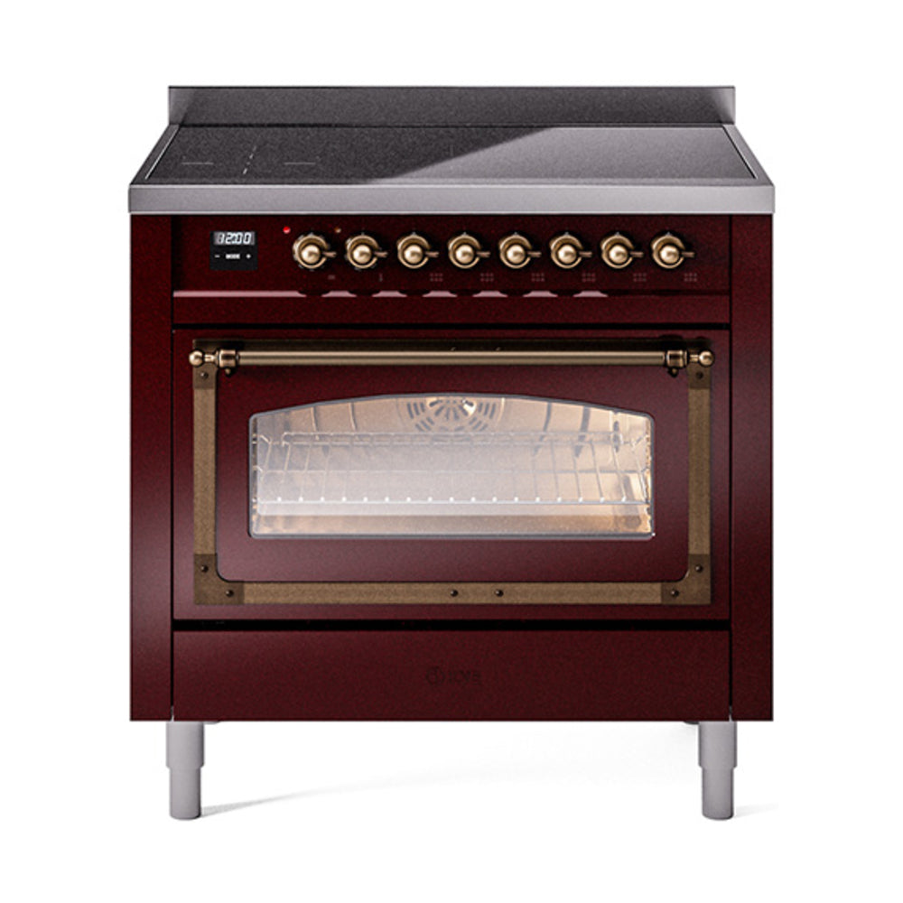 ILVE Nostalgie II Noblesse 36″ Induction Freestanding Range with Triple Glass Door - UNI366NMP