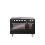 ILVE Professional Plus II 48" Dual Fuel Range with 5 Sealed Burners Griddle French Top Triple Glass Door - UP48FSWMP