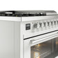 ILVE Professional Plus II 48" Dual Fuel Range with 5 Sealed Burners Griddle French Top Triple Glass Door - UP48FSWMP