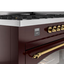 ILVE Nostalgie 60" Dual Fuel Range with 9 Sealed Burners Griddle Triple Glass Door - UP60FNMP