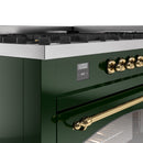 ILVE Nostalgie 60" Dual Fuel Range with 9 Sealed Burners Griddle Triple Glass Door - UP60FNMP