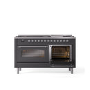 ILVE Nostalgie 60" Dual Fuel Range with 9 Sealed Burners Griddle Triple Glass Door - UP60FNMP