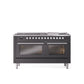 ILVE Professional Plus 60" Dual Fuel Range with 9 Sealed Burners w/Griddle Triple Glass Door - UP60FWMP