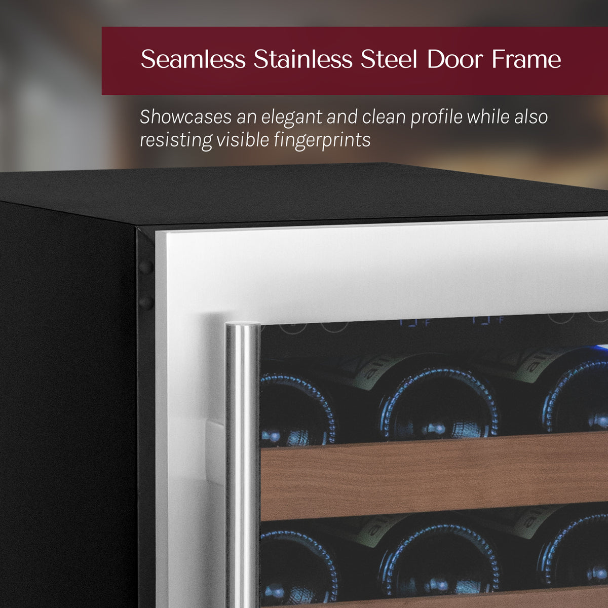 Allavino VSW3015S-1SL seamless stainless steel door frame