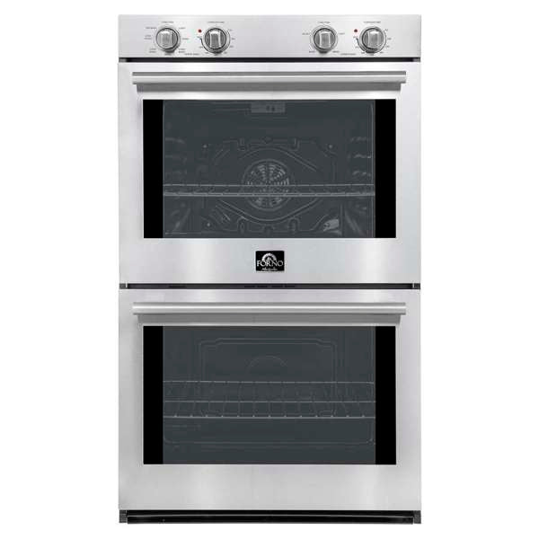 FORNO Vomero 30" 10 cu. ft. Built-In Double Electric Wall Oven in Stainless Steel, FBOEL1324-30